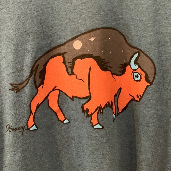 Hooey Tanka Azure & Black Raglan Tee Size Small - Picture 4 of 5